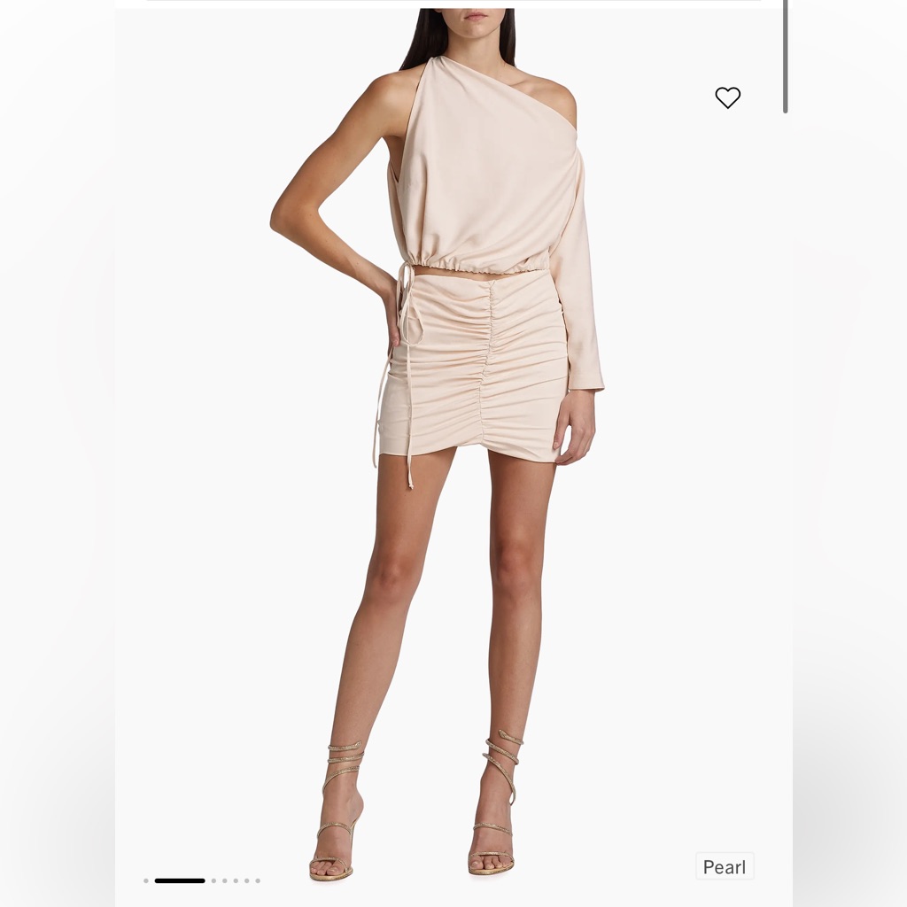 The Sei Cream Caree Wear High Waisted Scrunch Mini Capsule Wardrobe Skirt